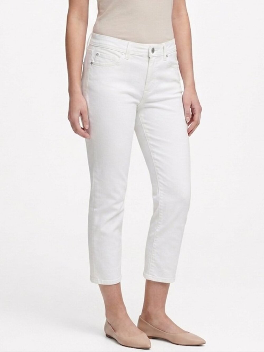 Calvin Klein Jeans White Ctopped Stretch Twill Pants- Sz. 8
